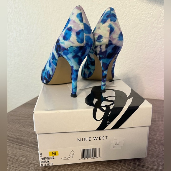Blue Watercolor Nine Weat Pumps - Picture 5 of 5